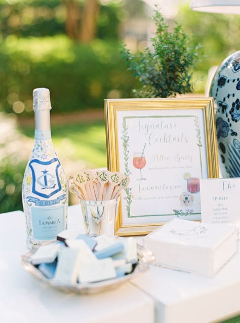 William Aiken House spring wedding with so many personal touches. Magnolia Rouge wedding photographer. Wedding Personal Touches, Wedding Design Board, Bar Corner, Pink Green Wedding, Wedding Week, Photography Outdoor, Event Sign, Organic Wedding, Custom Bar