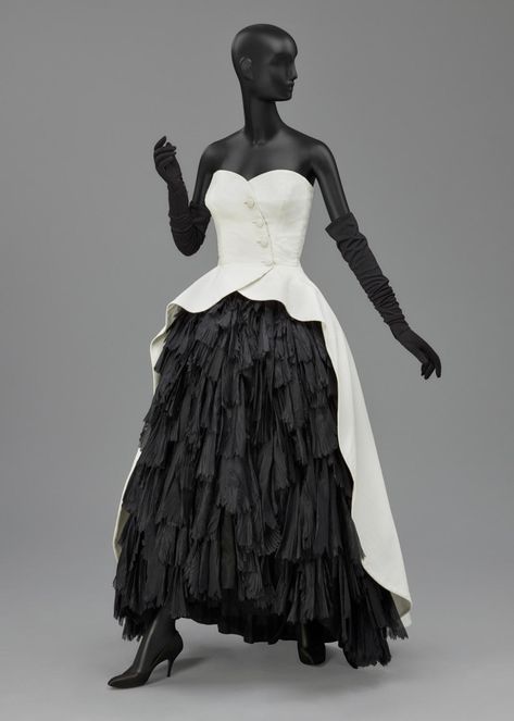 1951 Philadelphia Museum of Art - Collections Object : Woman's Evening Ensemble: Dress, Overdress, Bustle, and Petticoat Cristobal Balenciaga, Balenciaga Dress, Balenciaga Spring, Cristóbal Balenciaga, Flamenco Dancers, Bodice Top, Philadelphia Museum Of Art, Floral Gown, Flounced Dress