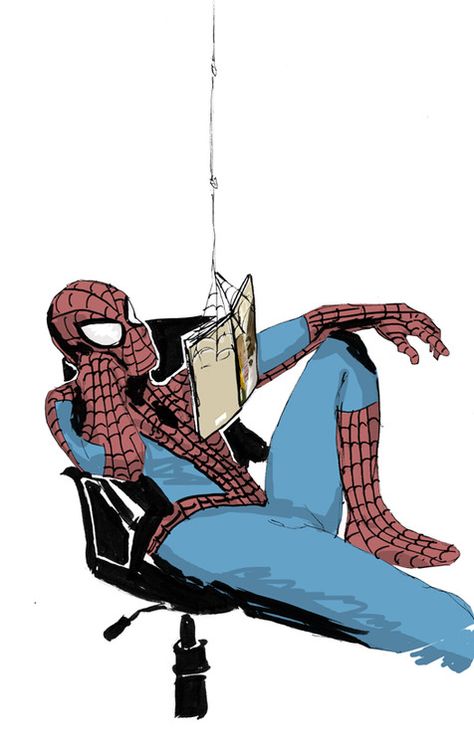 Spidey readin' a book - Spider Man by Will McLaren Spiderman Powers, Spiderman Reading, All Spiderman, Man Reading, Pulley System, Disney Vacation Club, The Amazing Spider Man, Spiderman Comic, Amazing Spider Man