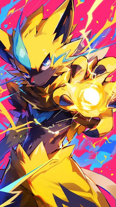 Zeraora in the style of Jujutsu Kaisen made by Silverbloom Xerneas Wallpaper, Zeraora Fanart, Pokemon Art Wallpaper, Pokemon Blaziken, Pokemon Zeraora, Zeraora Pokemon, Zeraora Art, Pokemon Full Art, Pokemon Anime Characters