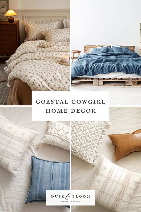 Coastal Cowgirl Home, Country Girl Bedroom, Surfer Cowgirl, Cowgirl Home Decor, Cowgirl Bedding, Coastal Cowgirl Decor, Cowboy Bedroom, Girls Blue Bedroom, Cowgirl Bedroom