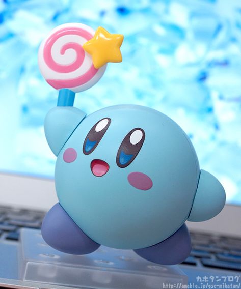 Nendoroid Ice Kirby Blue Kirby Icon, Blue Kirby, Ice Kirby, Blue Kirby Wallpaper, 3d Kirby, Kirby 3d Icon, Kirby Cybercore, Kirby Nendoroid, Kirby Sculpture