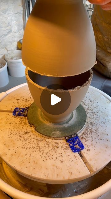 Steven Broughton Ceramics on Instagram: "Part 2: Score, slip and wiggle. Connecting the two bowl shapes thrown in the previous reel #vase #rockon #pottery #ceramics #handmade #clay #art #ceramic #ceramicart #ceramica #stoneware #homedecor #design #potterylove #keramik #instapottery #pottersofinstagram #wheelthrown #handmadepottery #handmadeceramics #potterystudio #contemporaryceramics #artist #pottery-life #potter #glaze #craft #clayart #ceramique" Pottery Wheel Diy, Ceramic Videos, Bowl Shapes, Pottery Tutorials, Pottery Vases, Pottery Videos, Clay Diy Projects, Pottery Ceramics, Pottery Wheel