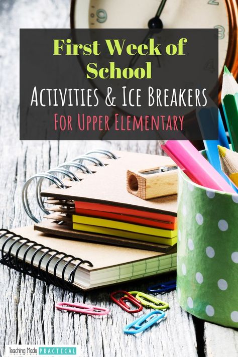 The Best Back to School Activities and Ice Breakers for Upper Elementary Classrooms First Week Of School Activities, Upper Elementary Activities, 4th Grade Activities, School Icebreakers, First Week Activities, 5th Grade Activities, Middle School Activities, First Day Activities, First Week Of School Ideas