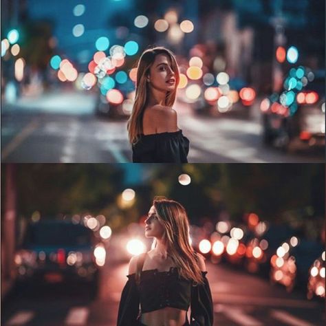 Nightime Photoshoot City, Nighttime Photography Portraits, Photoshoot Ideas City Night, Night Time Portraits, Night City Portrait Photography, Night Model Photography, Night Photo Shoot Ideas, Outdoor Night Photoshoot Ideas, Downtown Night Photoshoot