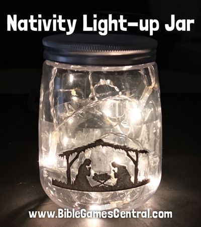 Make a Nativity Light-up Jar to share the story of the birth of Jesus. Use this craft together with our Sunday school lesson on Angels Announce Jesus’ Birth. Nativity Mason Jar Craft, Nativity In A Jar Craft, Nativity In A Jar, Mason Jar Nativity Scene, Mason Jar Nativity, Nativities To Make, Jesus Is The Light Crafts For Kids, Jesus Light Of The World Craft Kids, Jesus Is The Light Craft