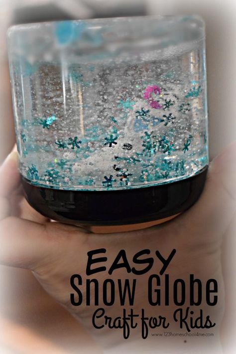 Easy Snow Globe Craft, Easy Snow Globes, Shadow Box Diy, Olaf Snow, Snow Globe Craft, Winter Science Activities, Winter Science Experiments, Apple Jacks, Diy Schneemann