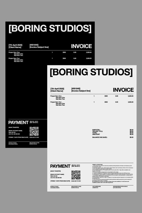 Invoice #Invoice #BrandingEssentialsKit #ElevateYourBrand #BrandDashboard #DesignPackage #DesignTemplate #DesignerTools #CopyWritingTips #BrandingTemplates #BrandingTools #Designer Graphic Designer Invoice Design, Graphic Design Invoice Template, Cv Design Graphic Designer, Creative Invoice Design, Invoice Design Creative, Creative Brief Template, Receipt Design, Graphic Design Invoice, Invoice Layout