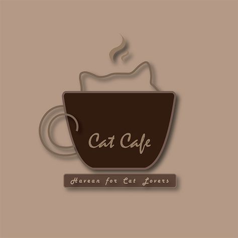 Cat Cafe Ideas Coffee Shop, Cat Cafe Decals Bloxburg, Cute Cafe Names, Cat Cafe Ideas, Cafe Shop Logo, Cat Cafe Interior, Cat Cafe Logo, Cat Cafe Aesthetic, Logo For Cafe