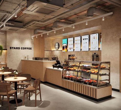 Live Counter Restaurant, Cake Shop Counter Design, Countertop Food Display, Coffe Interior Ideas, Small Cafe Design Layout, Bakery And Coffee Shop Design, Coffee Shop Seating Ideas, Cafe Display Counter, Fast Food Shop Design