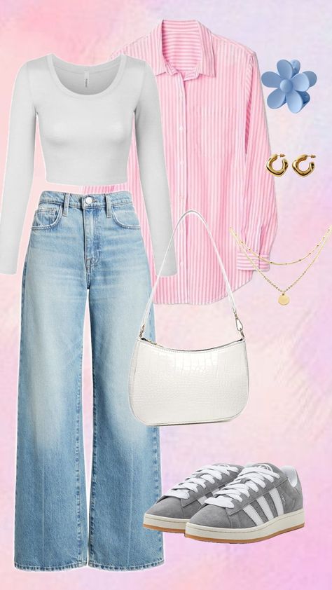 Light Pink Shirt Outfit, Easy Church Outfits, Pink Shirt Outfit, Colour Palate, Modest Girly Outfits, Classy Clothing, Casual College Outfits, Hippie Style Clothing, Casual Preppy Outfits