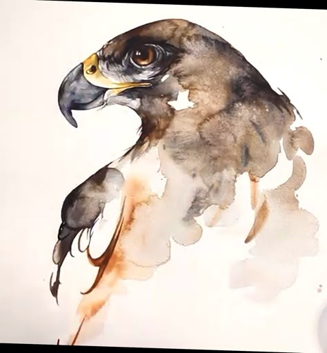 Hawk Painting, Watercolor Birds Tutorial, Wing Painting, Wings Flying, Watercolor Pencil Art, Bird Watercolor Paintings, Red Tailed Hawk, Watercolor Birds, Watercolor Painting Techniques