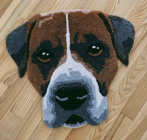 Punch Needle Dog Patterns, Tufting Rugs, Dog Rug, Tufting Diy, Rug Tufting, Portrait Animal, Funky Rugs, Mat Door, Hooked Pillow