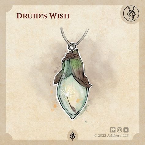 Ashfaera on Instagram: “Druid’s Wish Wondrous item, rare ⠀⠀⠀⠀⠀⠀⠀⠀⠀ When this enchanted seed is planted, all other seeds planted within 5 feet of it grow into…” Druidic Focus Ideas Dnd, Modern Druid Aesthetic, Druid Items Dnd, Druid Dnd Aesthetic, Dnd Druid Aesthetic, Druidic Focus, Druid Items, Druid Oc, Druid Aesthetic