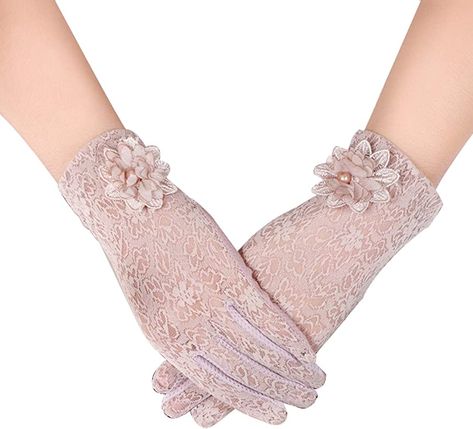 Princess Gloves, Pink Mittens, Floral Gloves, Sun Gloves, Vampire Princess, Women's Mittens, Banquet Dress, Short Gloves, Soft Gloves