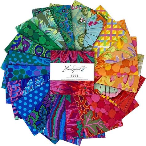 Precut Fabric Squares, Kaffe Fassett Fabric, Free Spirit Fabrics, Precut Fabric, Kaffe Fassett, Charm Pack, Cotton Quilting Fabric, Fabric Bundle, Fat Quarter Bundles