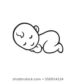 Similar Images, Stock Photos & Vectors of silhouette of sleeping newborn baby - 125102120 | Shutterstock Baby Drawing Easy, Baby Mehndi Design, Scrapbook Bebe, Baby Sketch, Baby Silhouette, Line Logo, Baby Icon, Baby Shawer, Baby Drawing