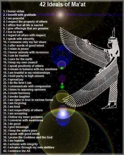 Laws of Maat Laws Of Maat, Emerald Tablets Of Thoth, Moorish Science, African History Facts, Kemetic Spirituality, Native American Spirituality, The Bible Movie, Revelation Bible, World Mythology