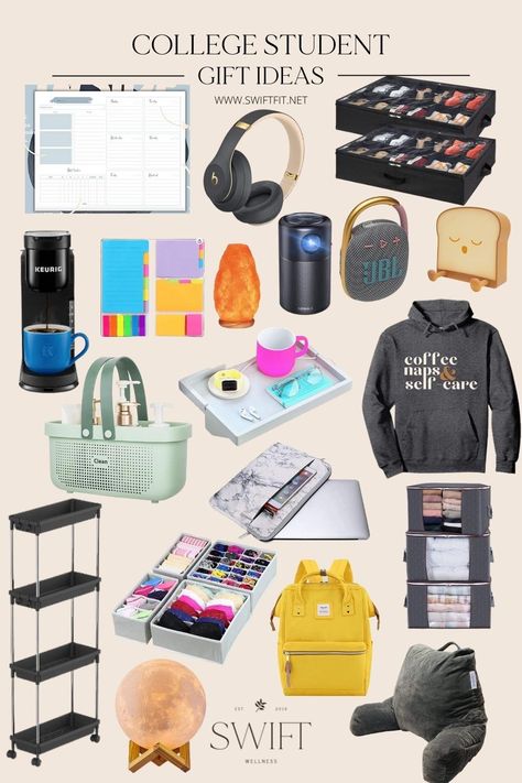 best gift ideas for college students Gifts For Uni Students, College Student Gift Ideas, Gift Ideas For College Students, College Basket, High School Graduation Gift Ideas, Gift For College Student, Gifts For College Students, University Dorm, Gift Hacks