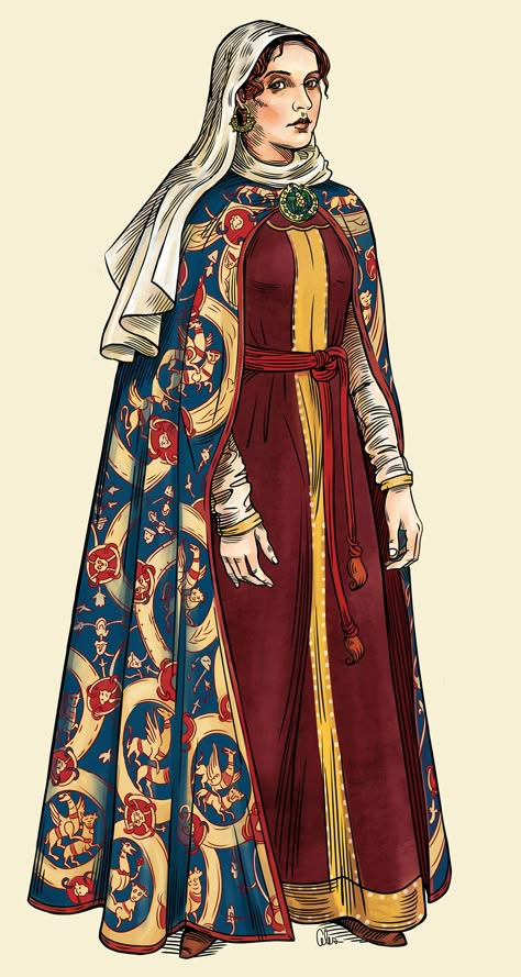 Medieval 400-1400 Ad Fashion, Historically Accurate Medieval Clothing, Dark Ages Clothing, Medieval Woman Art, Medieval Women Clothing, 1200s Fashion, Medieval Clothing Royal, Medival Outfits Woman, Historical Fashion Medieval