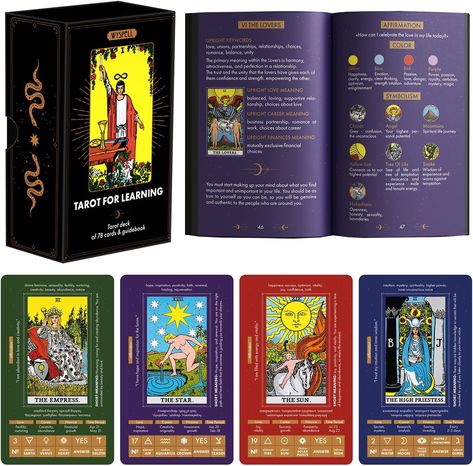 Tarot Cards with Meanings on Them - Beginner Tarot Deck with Meanings on Them - Tarot Cards for Beginners with Guide Book #tarot #tarotforbeginners #tarotwithguide Signs Elements, Animal Tarot Cards, Zodiac Signs Elements, Unique Tarot Cards, Unique Tarot Decks, Learning Tarot, All Tarot Cards, Tarot Cards For Beginners, Learning Tarot Cards