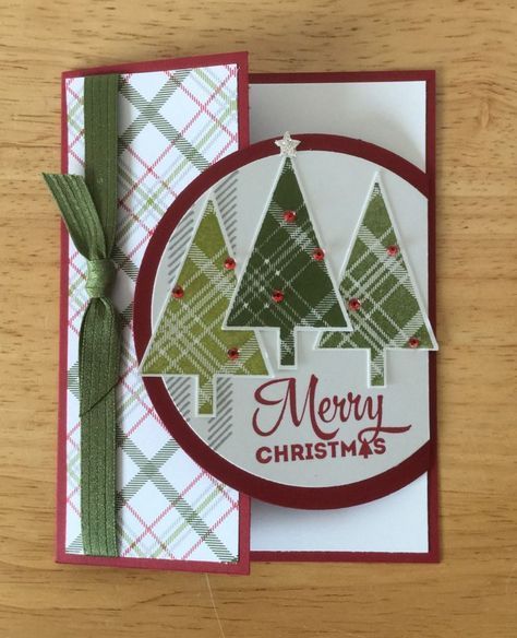 Winter Karten, Stampin Up Weihnachten, Beautiful Christmas Cards, Homemade Christmas Cards, Stampin Up Christmas Cards, Christmas Handmade, Christmas Tree Cards, Stampin Up Christmas, Tree Cards