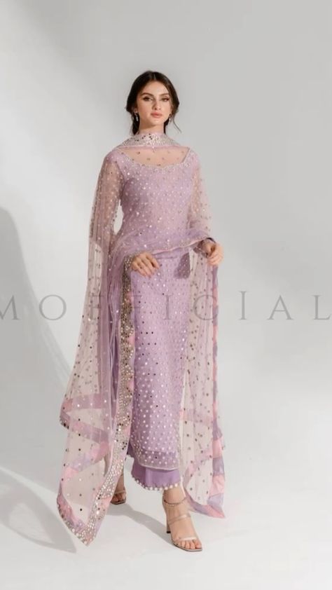 Pastel Wedding Outfits Indian, Pastel Indian Outfits Simple, Churidar For Wedding Function, Pastel Salwar Suit, Lavender Salwar Suit, Purple Churidar, Lavender Anarkali, Salwar Collection, Cotton Dress Summer Casual