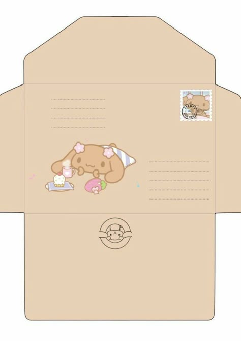 Kawaii Envelopes, Envelope Design Template, Kawaii Printables, Envelope Template Printable, Lovely Lines, Hello Kitty Printables, You Are My Moon, Paper Dolls Diy, Cute Envelopes