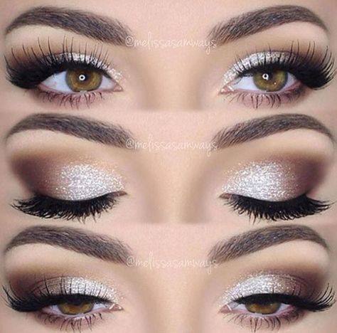 Make Up Designs, Gorgeous Wedding Makeup, Alat Makeup, Wedding Makeup For Brown Eyes, Best Wedding Makeup, Formal Makeup, Wedding Day Makeup, Glitter Eye Makeup, Smink Inspiration