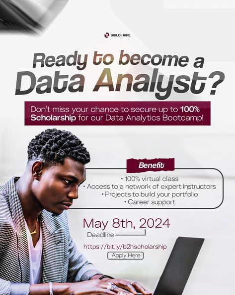 Data Analysis Flyer Design, Courses Poster, Media Flyer Design, Social Media Flyer Design, Social Media Flyer, Virtual Class, Data Analyst, Event Flyer, Data Analysis