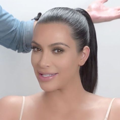 Kim Kardashian Sleek Ponytail, How To Get A Sleek Ponytail, Perfect Slick Ponytail, How To Sleek Ponytail, Tight Ponytail Hairstyles, How To Slick Back Hair Ponytail, Kardashian Ponytail, Kim Kardashian Ponytail, Types Of Ponytails