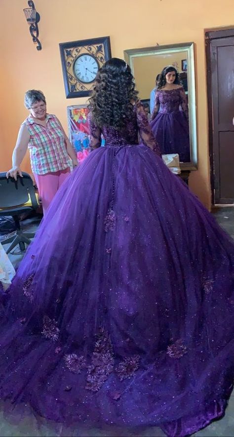 Dark Purple 15 Dresses, Dark Purple Dress Quinceanera, Deep Purple Quinceanera Dresses, Midnight Purple Quince Dress, Dark Purple 15 Dresses Quinceanera, Purple And Black Quince, Royal Purple Quince, Dark Purple And Gold Quinceanera Dresses, Quince Dresses Dark Purple