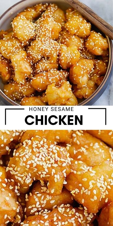 Chinese Honey Chicken, Authentic Chinese Food, Honey Chicken Recipe, Meals Chicken, Chicken Honey, Homemade Chinese Food, Honey Sesame Chicken, Authentic Chinese Recipes, Rice Chicken