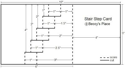 Beccy's Place: Tutorial: Stair Step Fold Stair Step Card, Diy Pop Up Cards, Stepper Cards, Step Card, Fancy Fold Card Tutorials, Card Making Templates, Step Cards, Stair Steps, Card Folds