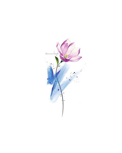 Anna Botyk on Instagram: “Забронирован.💙 . #sketchbook #sketchtattoo #sketchwork #artwork #art #sketchart #artsketch #tattooideas #tattoopins #tattooidea…” Fineline Watercolor Tattoo, Simple Watercolor Flowers, Watercolor Lotus, Watercolor Tattoo Flower, Blossom Tattoo, Watercolor Projects, Girly Tattoos, Watercolor Flowers Paintings, Flower Tattoo Designs