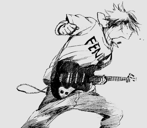 Manga Guitarist, Poses Manga, Guitar Drawing, Andermatt, Uchiha Sasuke, 캐릭터 드로잉, Guitar Art, Arte Sketchbook, 영감을 주는 캐릭터