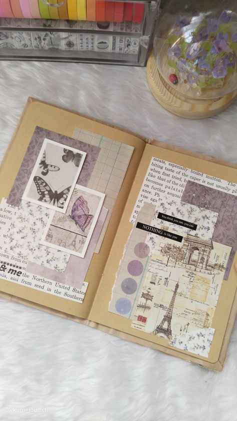 Colorful Scrapbook Ideas, Scrapbooking Ideas Aesthetic, Junk Journal Themes, Vintage Aesthetic Scrapbook Ideas, Artsy Scrapbook, Journal Themes Ideas, Junk Journal Aesthetic, Scrapbook Theme Ideas, Junk Journal Themes Ideas