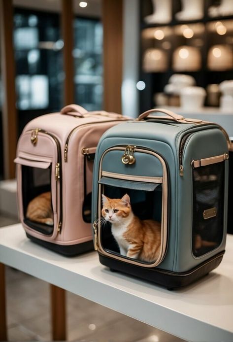 Cats inside a pet carried Dog Trends, Dog House Bed, Pet Bunny Rabbits, Shopify Marketing, Designer Dog Collars, Cat Cave, Trends For 2024, Interesting Animals, Pet Bunny