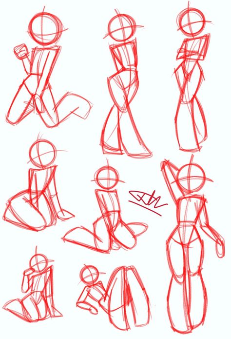 Sketching Body Poses, Hand Positions Drawing Pose Reference, Posing Guide Drawing, Cartoonish Art Style Body Base, Oc Body Base Female Pose References, Full Body Drawing Poses, Bubbly Poses, Simple Body Base, Sassy Pose Reference Drawings