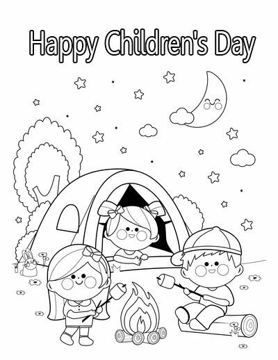 Printable Children’s Day Coloring Pages Preschool Camping Coloring Pages, Summer Color Sheets Free Printable, Camping Colouring Pages, Summer Colouring Page, Summer Coloring Sheets Free Printable, Camping Week Preschool, Camping Coloring Pages Free Printable, Camping Coloring Sheets, Summer Coloring Pages Free Printable