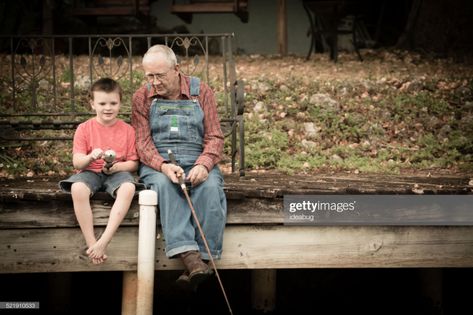 Stock Photo : Grandpa Fishing With His Great Grandson on Wood Dock Aging Society, Old Grandpa, Call My Friend, Physical Environment, Man Sitting, Color Image, Going Fishing, Public Policy, Free Stock Photos Image