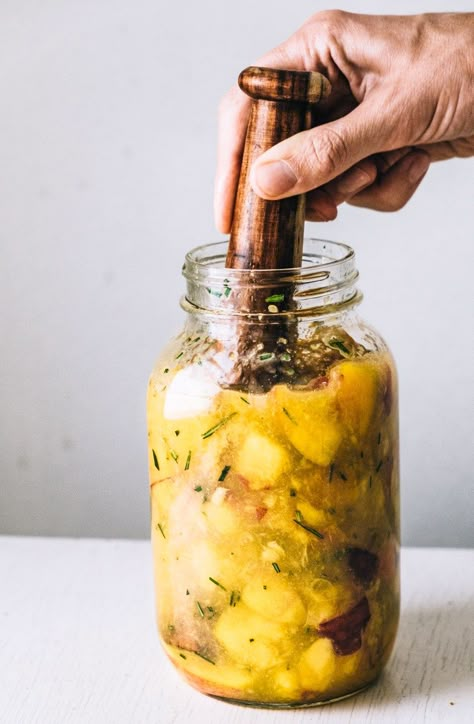 Peach Honey Rosemary Shrub Shrub Drink, Shrub Recipe, Peach Honey, Fermentation Recipes, I Love Summer, Fermented Drink, Wild Blueberries, Fermented Foods, Fermenting