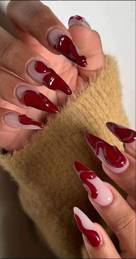 #nailsofinstagram #nailstagram #nailsoftheday #nailsonfleek #nailsoftheday #nailsofinstagram #nailsalon Red Nail Varnish, Nail Theory, Maroon Nail Designs, Maroon Nail, Nails Application, Nail Tattoos, Deep Red Nails, Red Gel Nails, Dark Red Nails