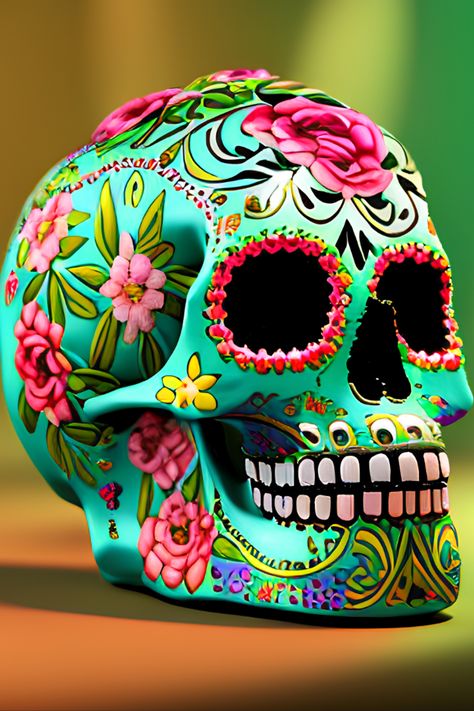 Sugar Skull Art Painting, Sugar Skull Art Drawing, Skull Kitchen, Sugar Skull Crafts, Sugar Skull Painting, Sugar Scull, Sugar Skull Artwork, Candy Skull, Skull Crafts