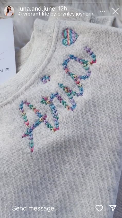 Letter Embroidery On Tshirt, Social Awkward, Crochet Names, Diy Embroidery Gifts, Embroider Ideas, Embroidery Stitches Beginner, Embroidery Hoop Crafts, Clothes Embroidery Diy, Simple Hand Embroidery Patterns