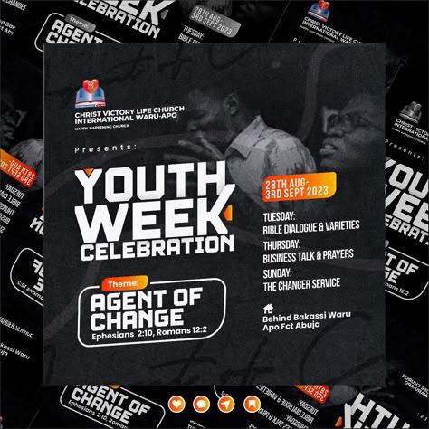 Youth Flyer Flyer Design Black And White, Youth Church Flyer Design, Youth Program Flyer Design, Youth Week Flyer Design, Youth Flyer Design, Black Flyer Design, Youth Service Flyer, Event Poster Design Ideas Creative, Celebration Flyer Design