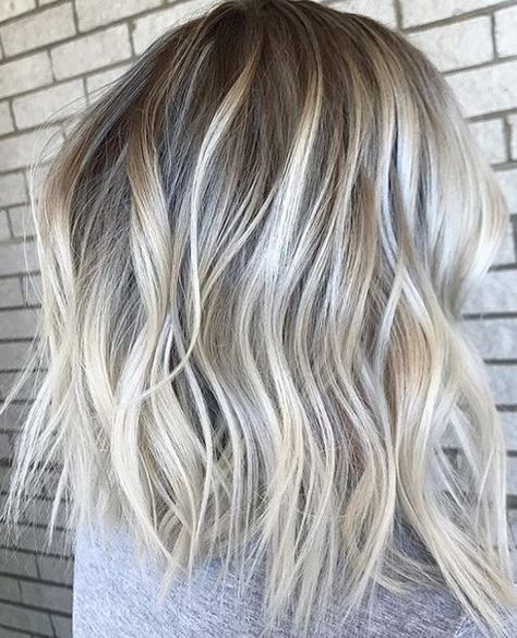 Icy and Rooty Blonde | Mane Interest | Bloglovin’ Rooty Blonde, Blonde Lob, Blond Ombre, Color Balayage, Ice Blonde, Balayage Blonde, Icy Blonde, Lob Hairstyle, Dark Blonde Hair