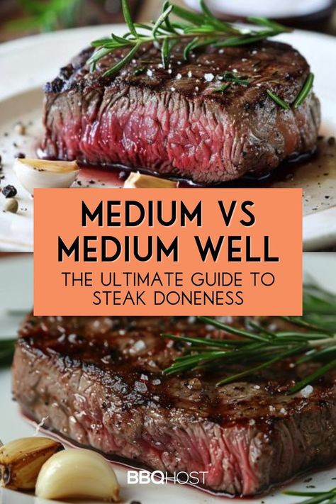 Understand the difference between medium and medium well steak doneness like a pro! Discover the perfect temperature range for each level and learn how to achieve your ideal steak every time. Head over to the blog post for our guide and save this pin for future reference! Medium Well Steak, Steak Temperature Guide, Grilling Steak Tips, Medium Steak, Steak Temperature, Steak Doneness, Grilling Steak, Rib Tips, Hanger Steak