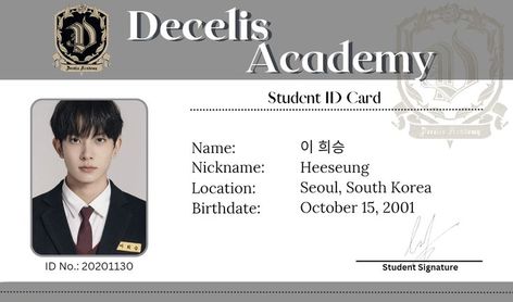 Enhypen Decelis Academy Id, Decelis Academy, Crown Template, Diy Crafts Bookmarks, School Id, Id Card Template, Best Friend Gifs, Best Anime Couples, Lee Heeseung