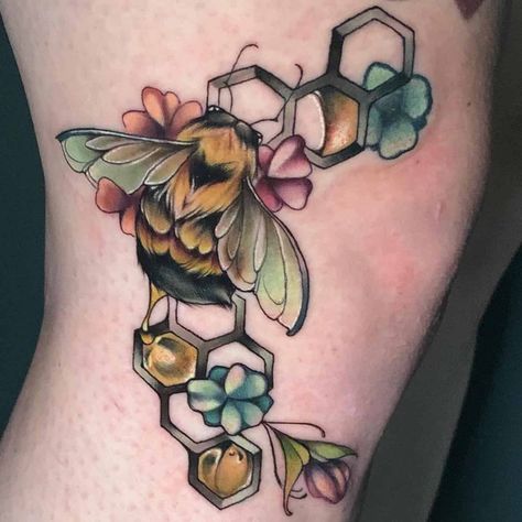 Bee Tattoo Meaning For Women, Sunflower Bee Tattoo, Bumblebee Tattoos, Bees Tattoo, Sunflower Foot Tattoos, Bee And Flower Tattoo, Tattoo Bee, Urban Tattoos, Nature Tattoo Ideas